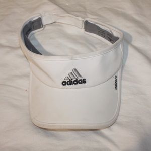 White Adidas tennis visor hat